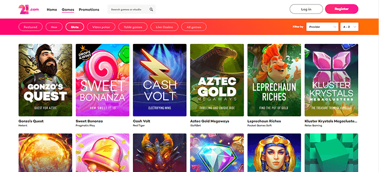 21.com Casino Slots
