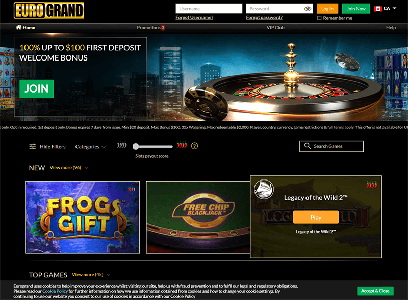 EuroGrand Online Casino Canada Review