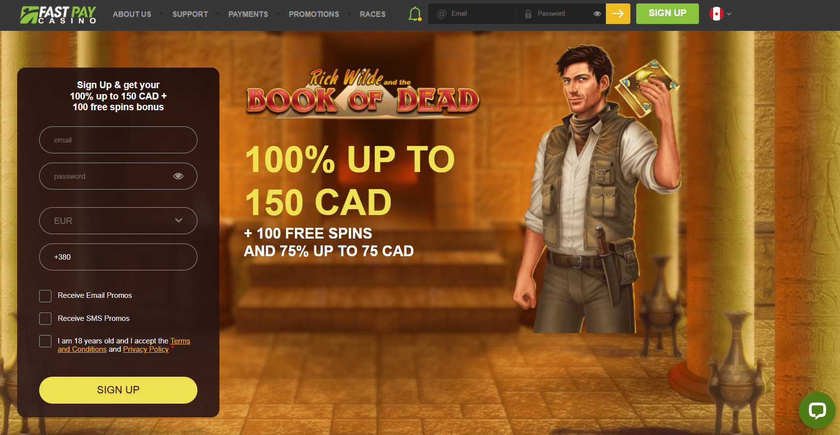 Fastpay Casino welcome bonus