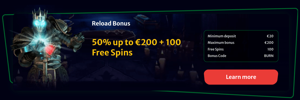 Hellspin casino Reload bonus
