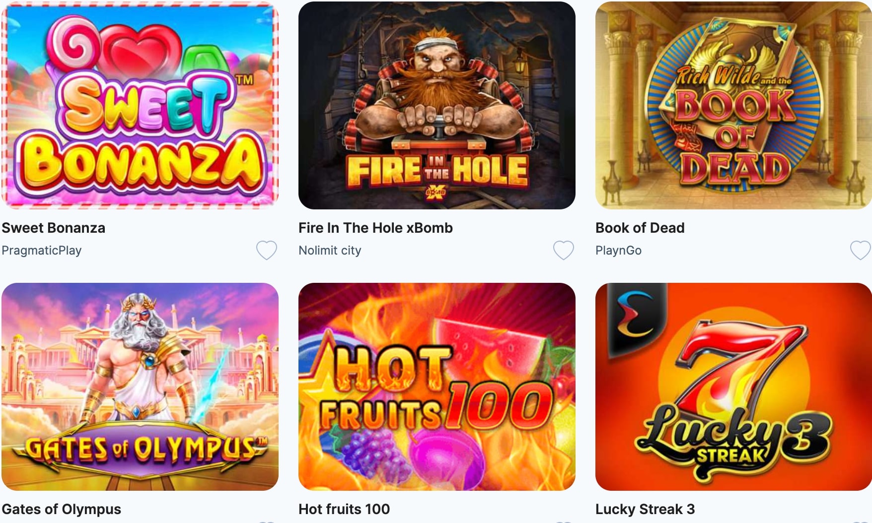 Oxi Casino games