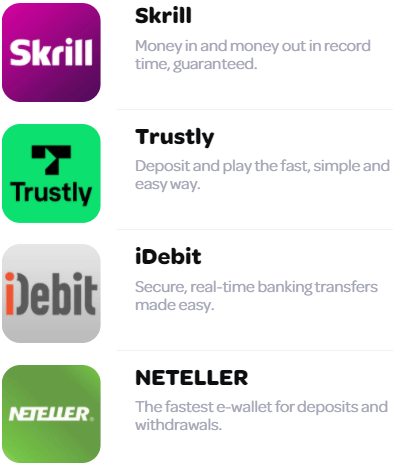 Spin Casino Payment options