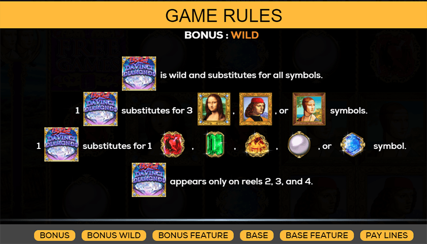 Triple Double Da Vinci Diamonds Slot