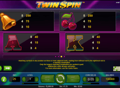 Twin Spin Slot Game Paytable