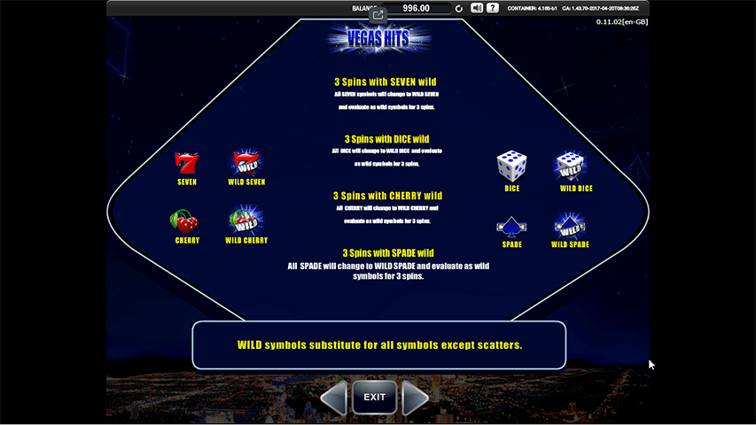 Vegas Hits Slot Features