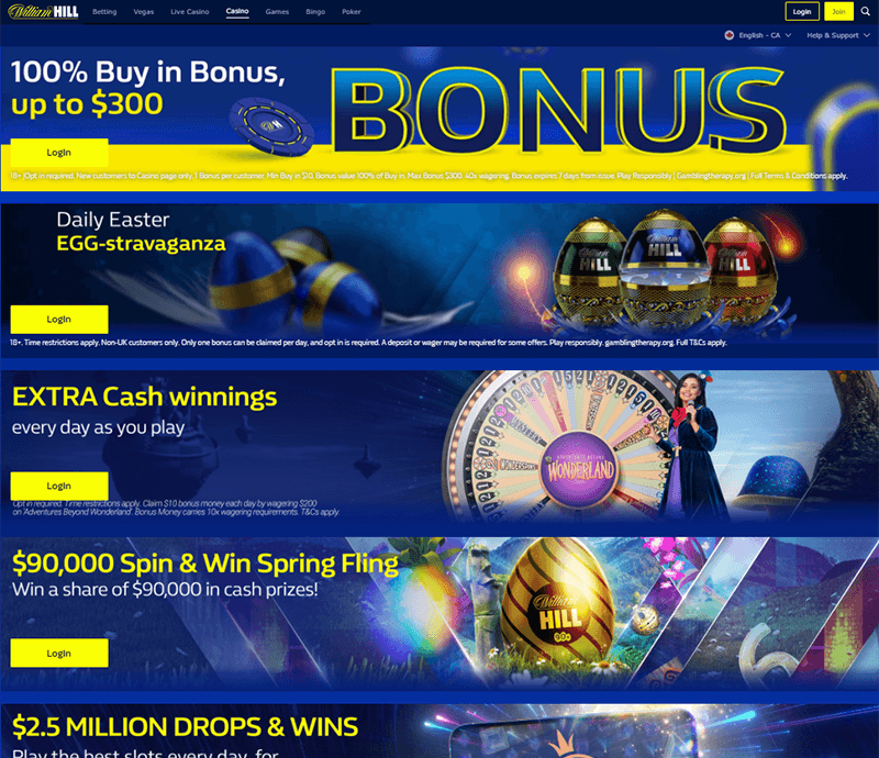 William Hill Casino Promotions Canada
