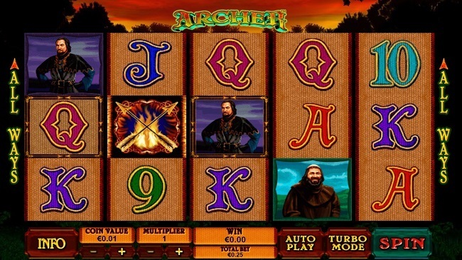 archer slot reels