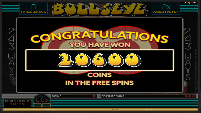 Bullseye Slot Big Win