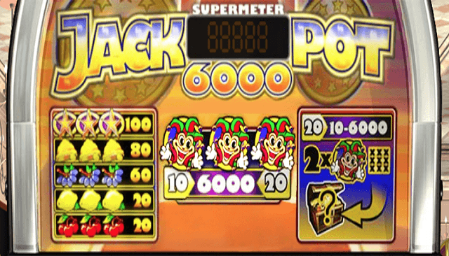 Jackpot 6000 Slot Paytable
