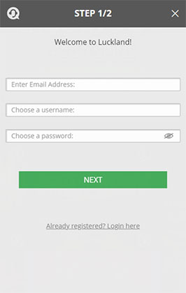 luckland casino sign up
