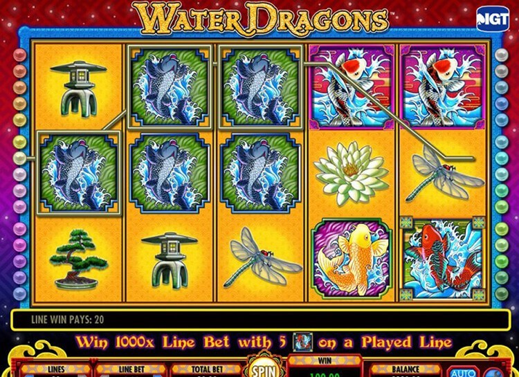Play Water Dragons Free Slot Game